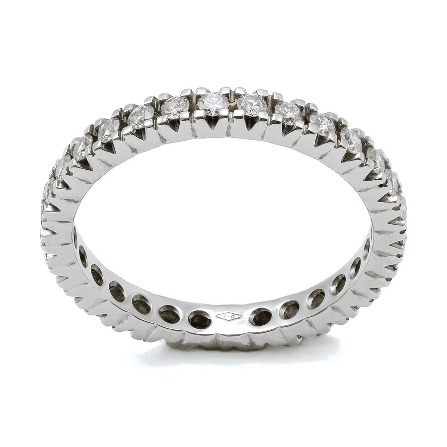 Eternity a griffe – Giro completo di diamanti, griffe a punta.